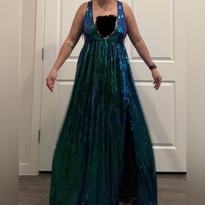 Sequin Mermaid blue/green dress